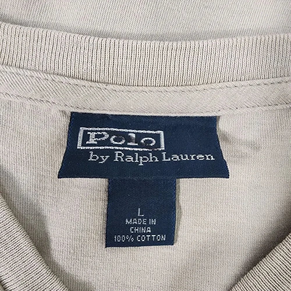 Polo Ralph Lauren Mens T Shirt Large Gray Short Sleeve Blue Pony Cotton V Neck